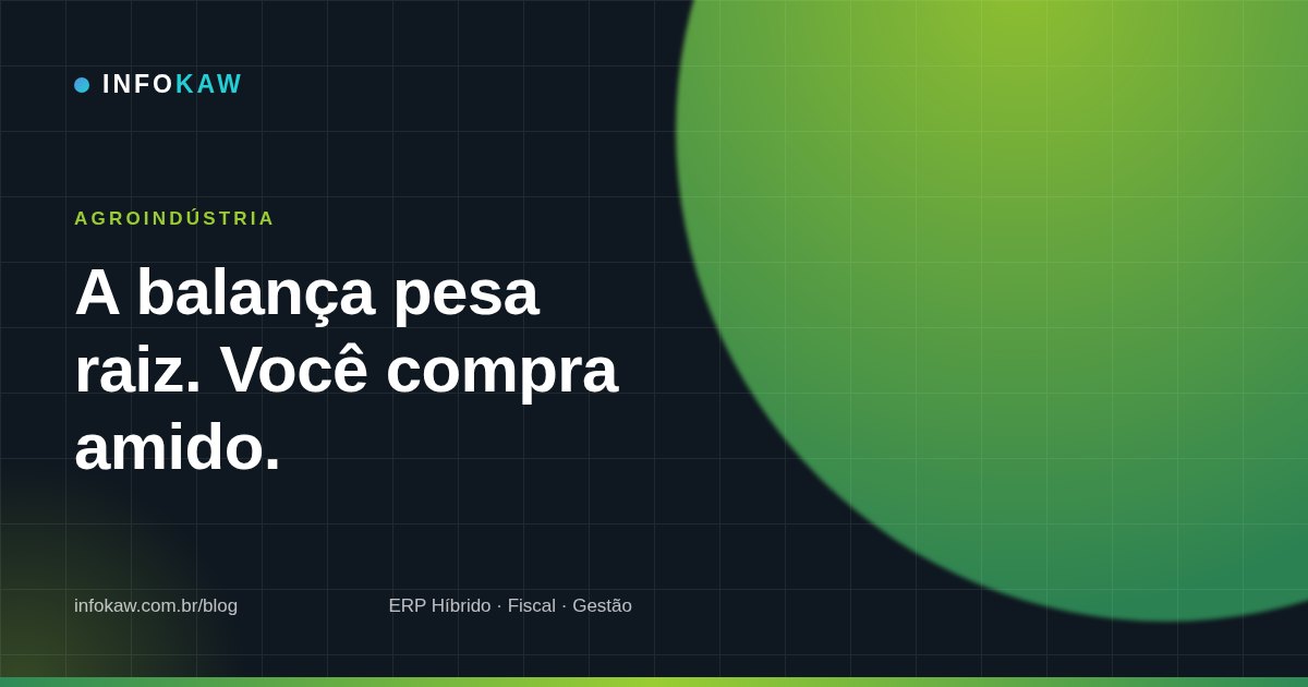 A balança pesa raiz, mas você compra amido: o cálculo da nota de pesagem item por item